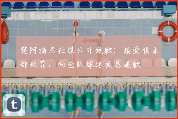楚阿梅尼社媒公开致歉：接受俱乐部处罚，向全队球迷诚恳道歉